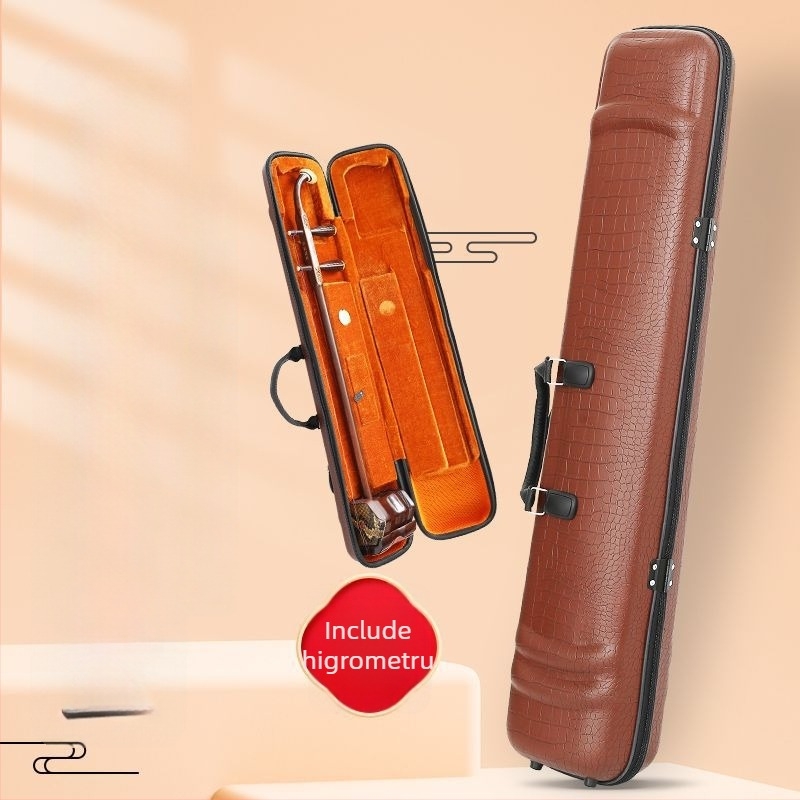 Cutie Erhu din piele cu model de crocodil, rucsac pentru erhu cu higrometru, design universal standard
