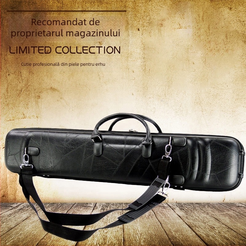 Cutie Erhu din piele cu model de crocodil, rucsac pentru erhu cu higrometru, design universal standard