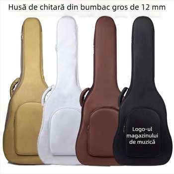 Geantă pentru chitară cu corp din bumbac, întărit, exterior Oxford, căptușeală din bumbac, impermeabilă, extensibilă, bretele curbate