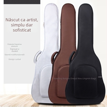 Geantă pentru chitară cu corp din bumbac, întărit, exterior Oxford, căptușeală din bumbac, impermeabilă, extensibilă, bretele curbate