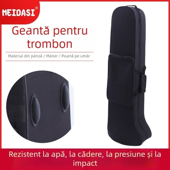Geantă pentru instrumente de suflat, trombon tenor, husă universală de umăr, anti-cădere și anti-presiune, portabilă pentru depozitare acasă, vară 2023