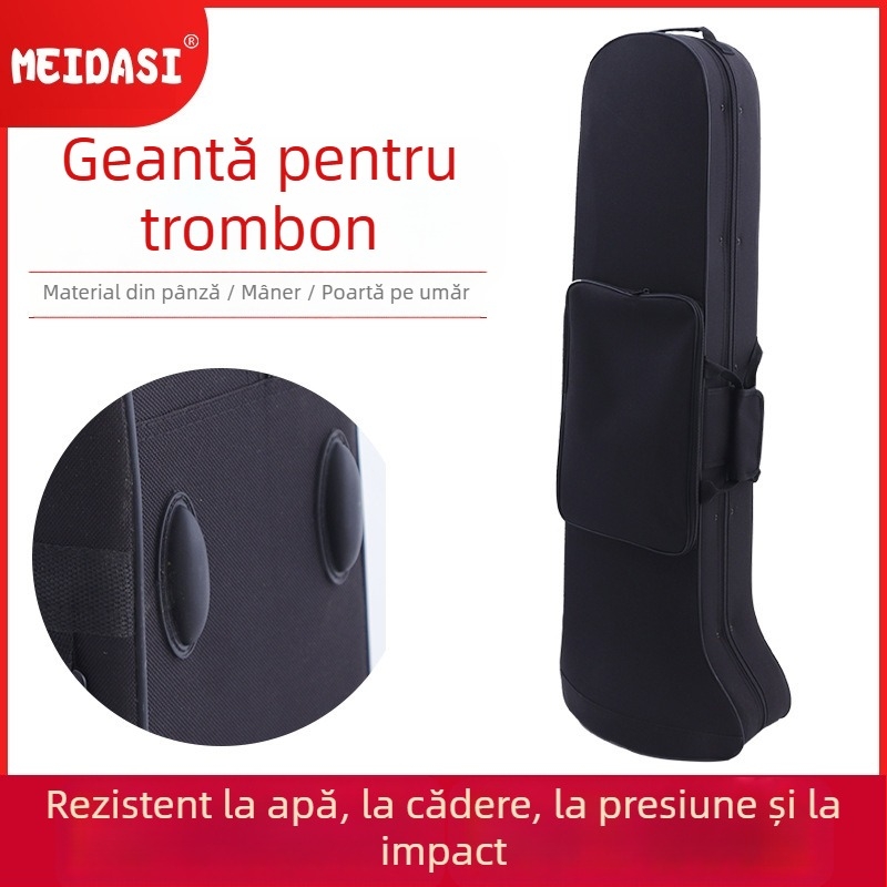 Geantă pentru instrumente de suflat, trombon tenor, husă universală de umăr, anti-cădere și anti-presiune, portabilă pentru depozitare acasă, vară 2023