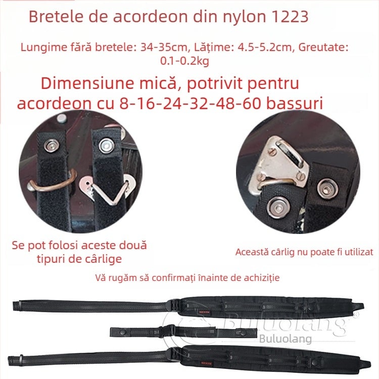 Curea pentru acordeon 120 bas, model 1223, BULUOLANG, material Oxford