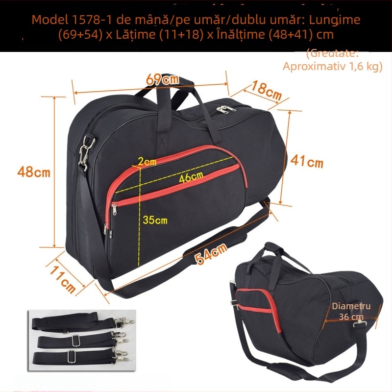 Geantă pentru instrumente muzicale, corn francez, model 1578-1, material lână-PVC, funcție depozitare, stil modern minimalist, origine Shaoguan