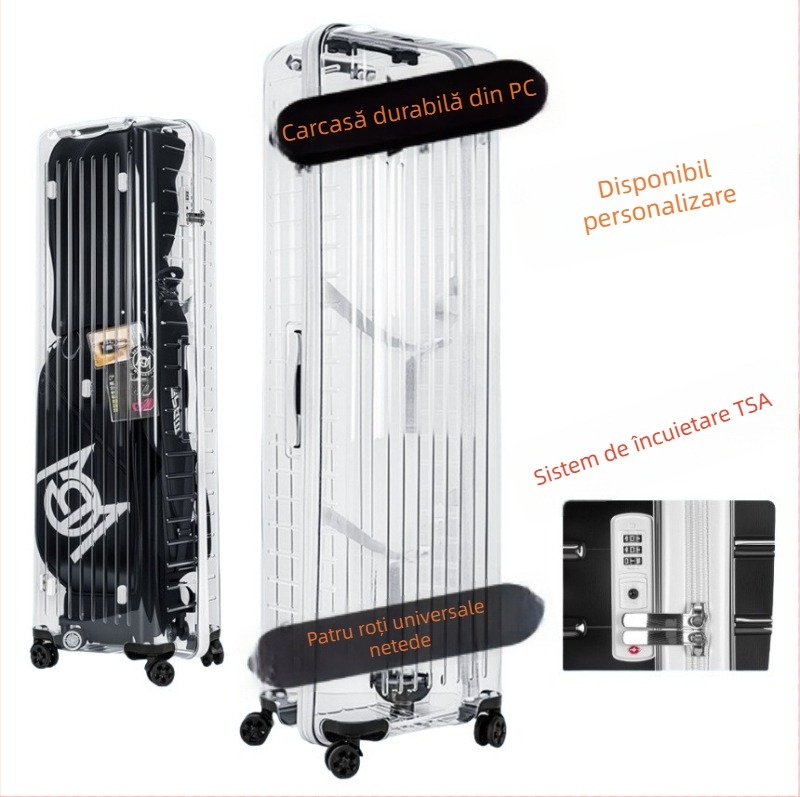 Geantă de golf cu carcasă rigidă, exterior din piele, impermeabilă, lacăt TSA, spațiu pentru crose și mingi