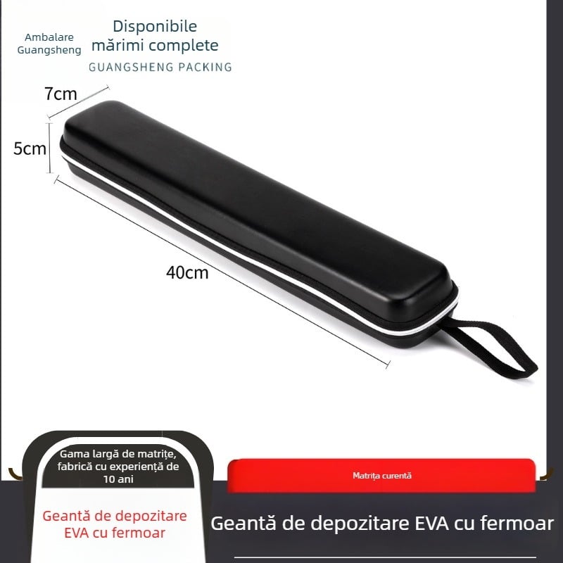 Carcasă EVA de depozitare pentru fluier de bambus, destinată depozitării instrumentelor muzicale, încărcare 2 kg, construcție prin presare la cald, carcasă impermeabilă