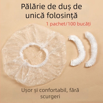 Pălărie de duș de unică folosință pentru adulți, PE, impermeabilă, îngroșată, capac pentru tratamentul părului
