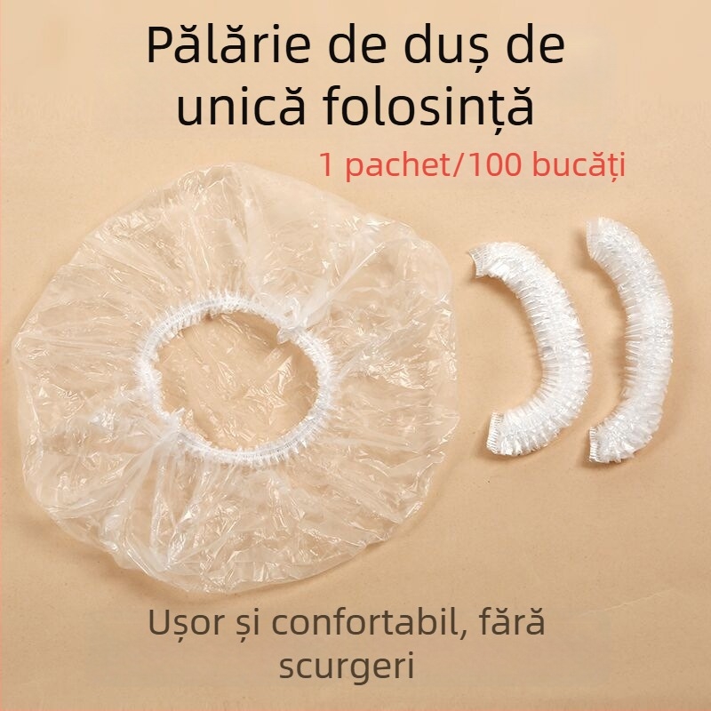 Pălărie de duș de unică folosință pentru adulți, PE, impermeabilă, îngroșată, capac pentru tratamentul părului