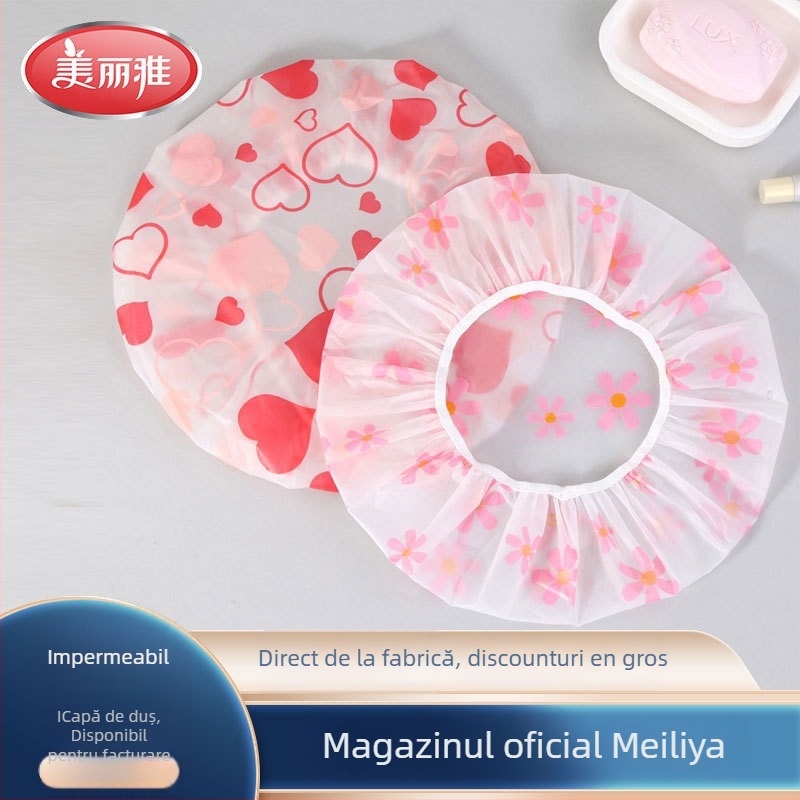 Meiliya căciulă de duș impermeabilă pentru femei adulte, material PEVA