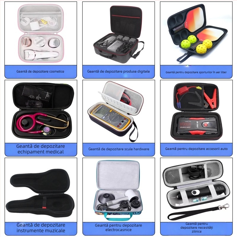 Husă EVA dură pentru echipamente digitale 3C, rezistentă la șocuri și apă, cu compartimente interne pentru filtre și baterii