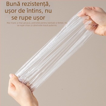 Șapcă de duș de unică folosință din PE, cu deschidere elastică, îngroșată, pentru vopsirea părului, coafură și baie în hotel.