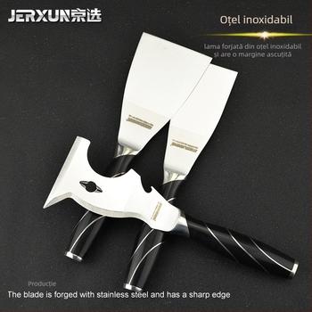 JERXUN cuțit pentru rosturi din oțel inoxidabil, corp îngroșat, instrument multifuncțional cu racletă și mistrie