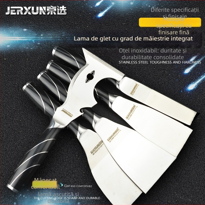 JERXUN cuțit pentru rosturi din oțel inoxidabil, corp îngroșat, instrument multifuncțional cu racletă și mistrie