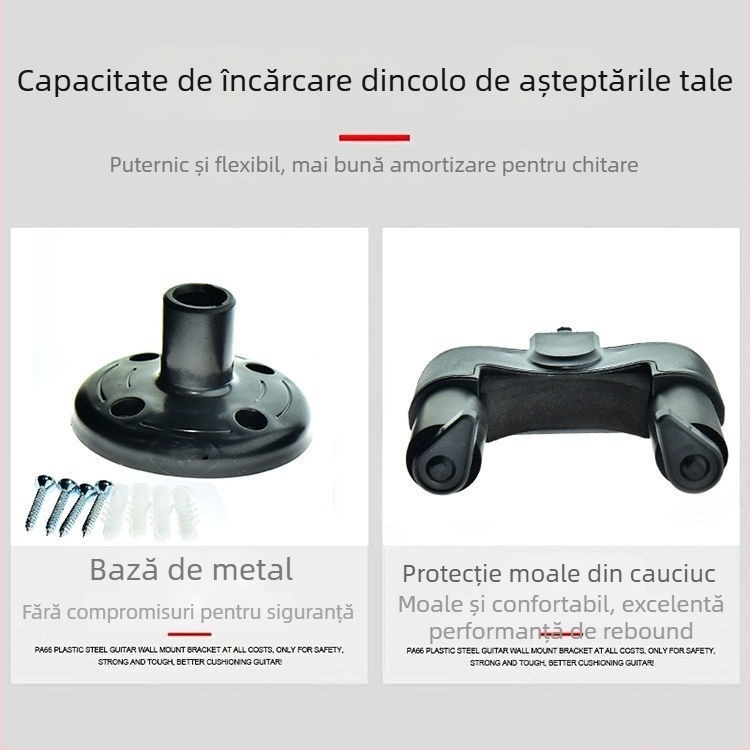 Cuier de chitară din plastic – suport de perete pentru instrumente muzicale, ambalaj în cutie de carton, origine Guangdong