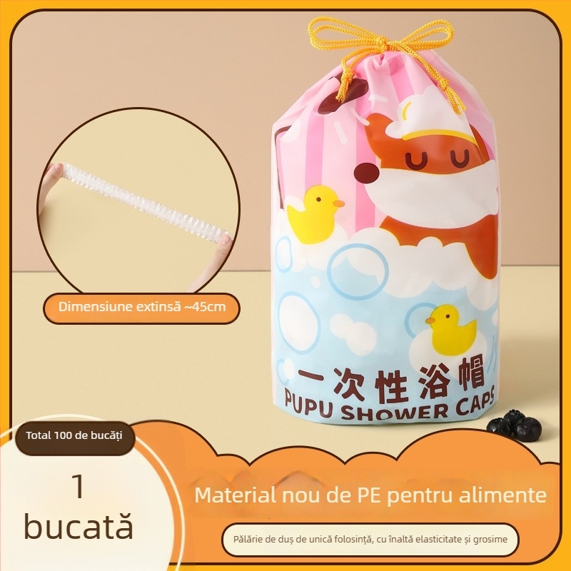 Bonetă de duș de unică folosință - grosime extra, impermeabilă, rezistentă la praf și fum - bonnetă pentru vopsire păr, femei (PE, 60 g, universală)