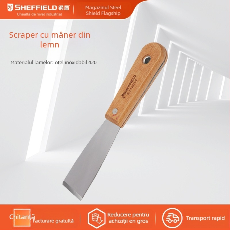 Multifuncțional cu mâner din lemn – Steel Shield, pentru vopsire și curățarea pereților și podelelor