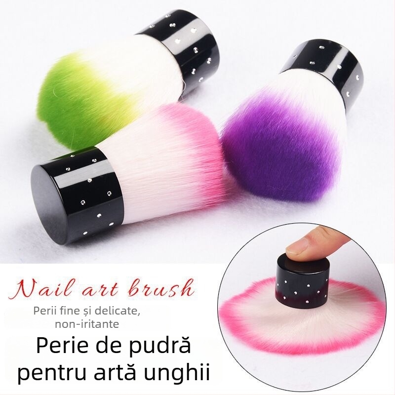Perie de praf pentru unghii cu peri moi — aplicație confortabilă a pudrei, compatibil OEM, pentru utilizatori obișnuiți