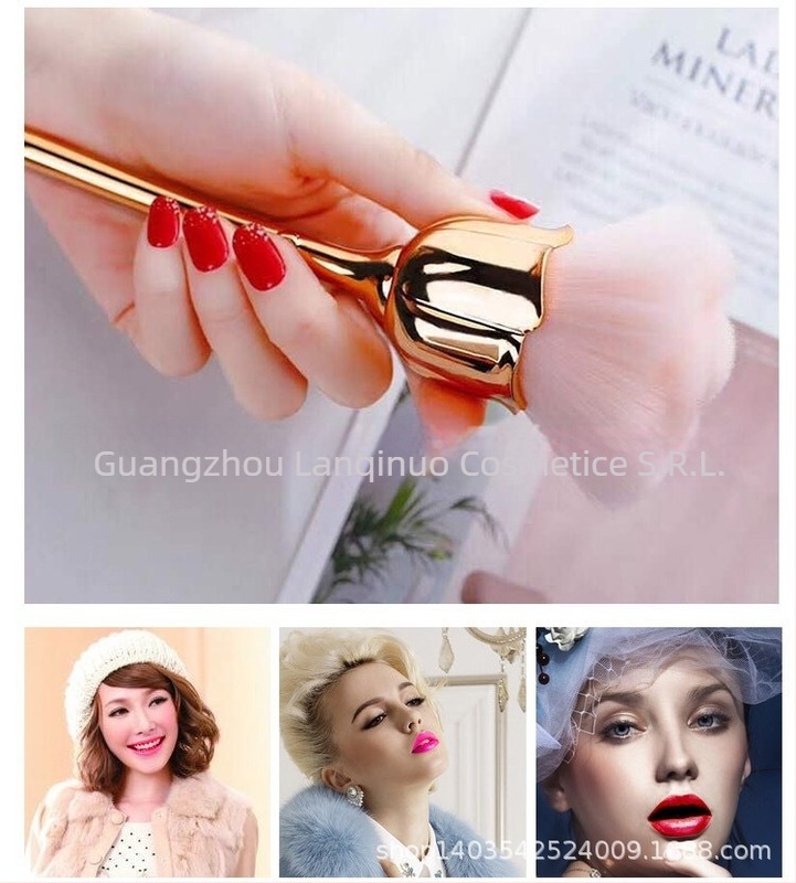 Pensulă pentru machiaj și unghii, în formă de roză, într-o cutie transparentă (Lanzino; 1 bucată; durată de viață 3 ani; potrivit pentru orice tip de ten; origine Guangzhou)