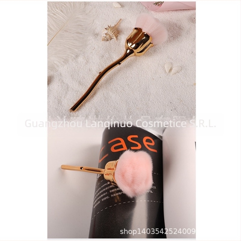 Pensulă pentru machiaj și unghii, în formă de roză, într-o cutie transparentă (Lanzino; 1 bucată; durată de viață 3 ani; potrivit pentru orice tip de ten; origine Guangzhou)