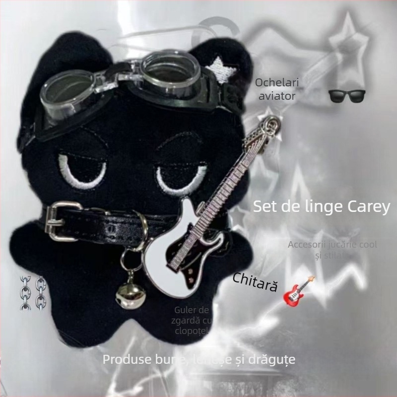 Breloc pluș cu pisicuță cu ochi mari, accesorii pentru bagaje în stil desen animat, model animale mici, producție semi-manuală, cod produs Ysk-25022