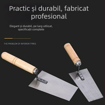 Spatulă trapezoidală mare pentru cărămizi și tencuială – unealtă de zidărie, grosime 0,7 mm, lungime 320 mm, Clever Helper