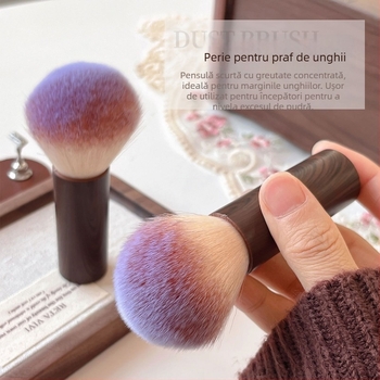 Pensulă pudră pentru unghii, peri moi, mâner scurt, pensulă pudră cosmetică