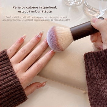 Pensulă pudră pentru unghii, peri moi, mâner scurt, pensulă pudră cosmetică