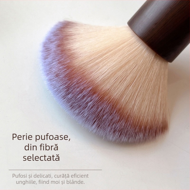 Pensulă pudră pentru unghii, peri moi, mâner scurt, pensulă pudră cosmetică