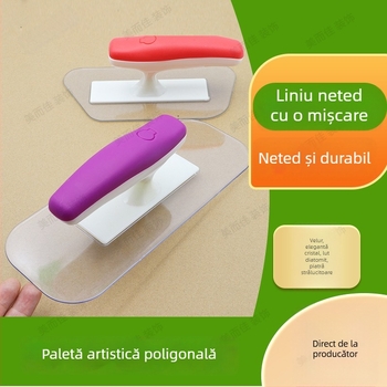 Set de spatule poligonale — șlefuitor de cristal, spatulă din plastic, unealtă pentru vopsea din diatomită (Brand: Beautiful and good; Aplicație: netezire pudră de ipsos)