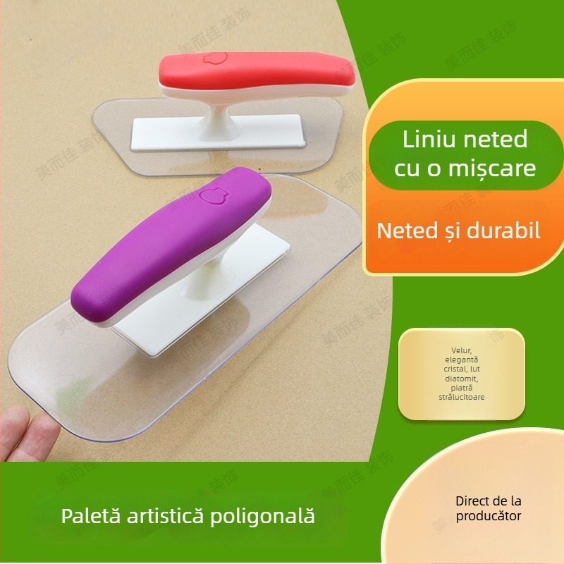 Set de spatule poligonale — șlefuitor de cristal, spatulă din plastic, unealtă pentru vopsea din diatomită (Brand: Beautiful and good; Aplicație: netezire pudră de ipsos)