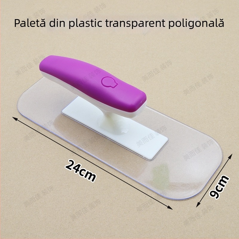 Set de spatule poligonale — șlefuitor de cristal, spatulă din plastic, unealtă pentru vopsea din diatomită (Brand: Beautiful and good; Aplicație: netezire pudră de ipsos)