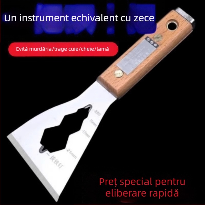 Scraper multifuncțional din oțel inoxidabil pentru glet și ciment
