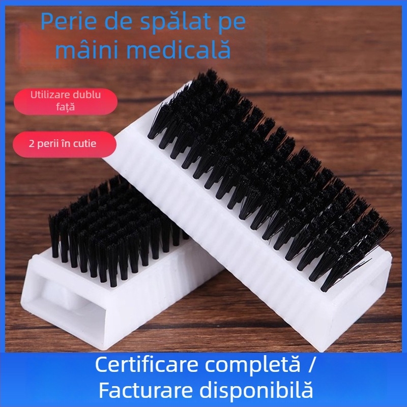 Perie medicală pentru curățarea mâinilor, spațiile dintre unghii, peri bidirecționali moi, antiderapant, rezistentă la temperaturi înalte, dezinfectare