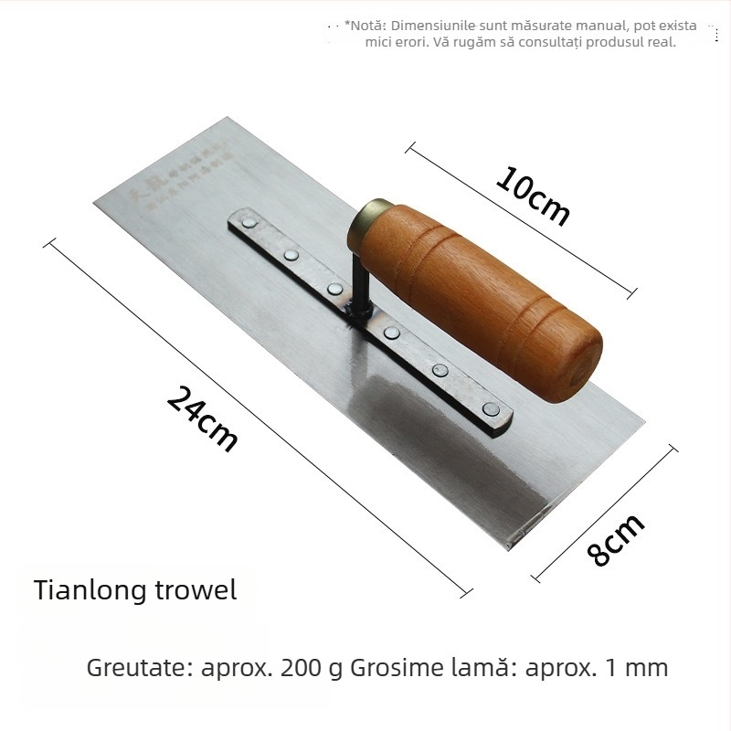 Spatulă de zidărie cu mâner din lemn, serie cuțit plat, Yongsen