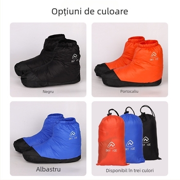 Acoperire pentru pantofi cu izolație din duck-down, talpă antiderapantă, impermeabilă, pentru uz exterior, unisex, iarnă, primăvară și toamnă