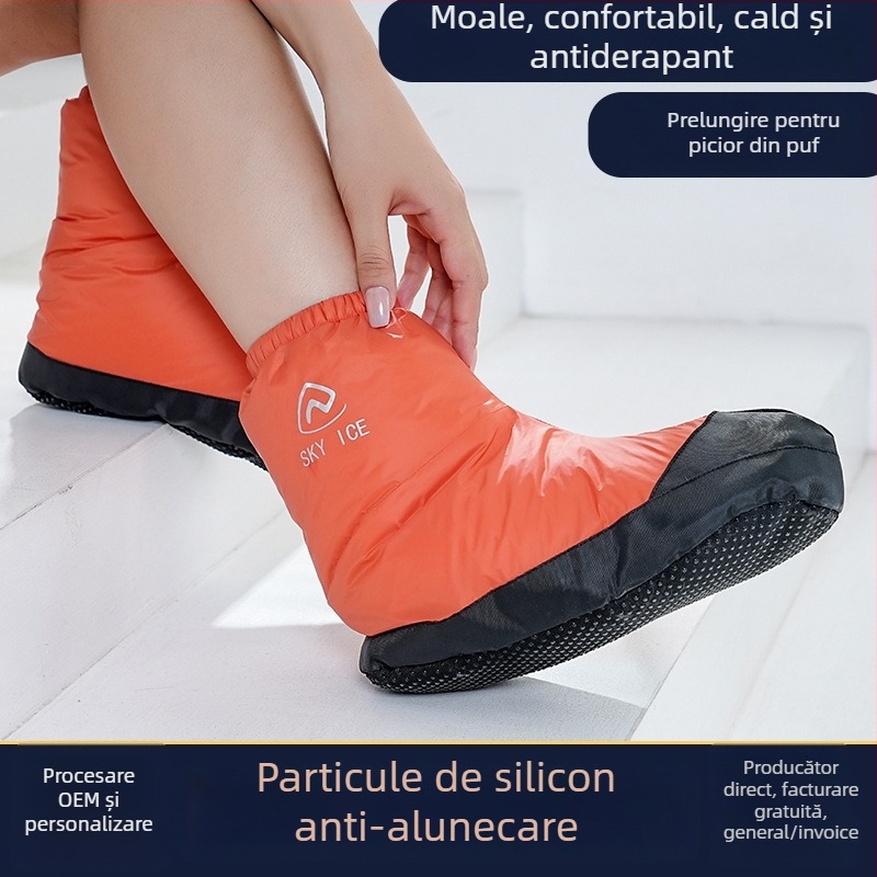 Acoperire pentru pantofi cu izolație din duck-down, talpă antiderapantă, impermeabilă, pentru uz exterior, unisex, iarnă, primăvară și toamnă