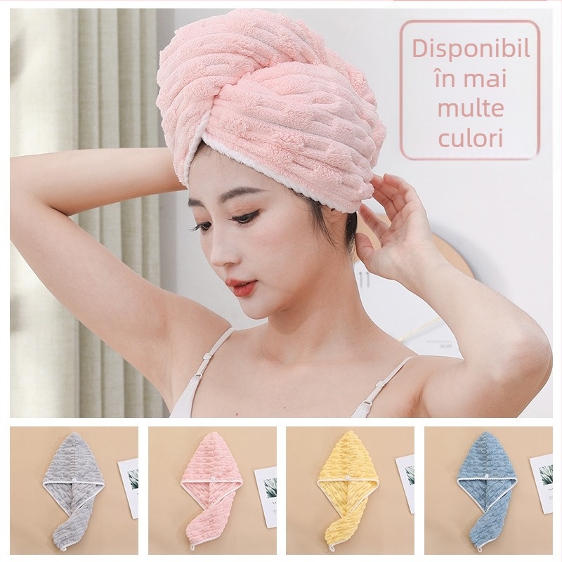 Pălărie de uscare a părului din velur coral, denier 150D, cusută, 80-99 g