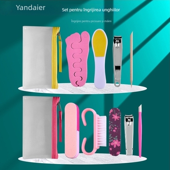 Yan Daier set portabil de instrumente pentru manichiură - instrumente din oțel inoxidabil, 49 g greutate netă, instrument de șlefuire a suprafeței unghiilor