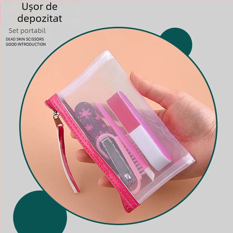 Yan Daier set portabil de instrumente pentru manichiură - instrumente din oțel inoxidabil, 49 g greutate netă, instrument de șlefuire a suprafeței unghiilor