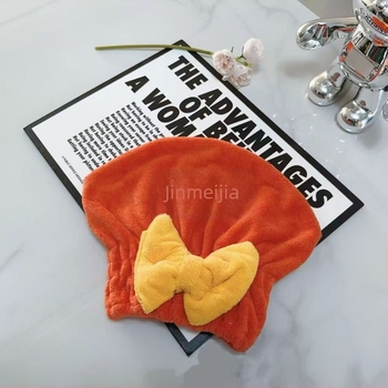 Bonetă de uscat păr din velur, funda în stil prințesă, moale și absorbantă, fir 150D, personalizabilă, Tissue beauty, 80-99 g