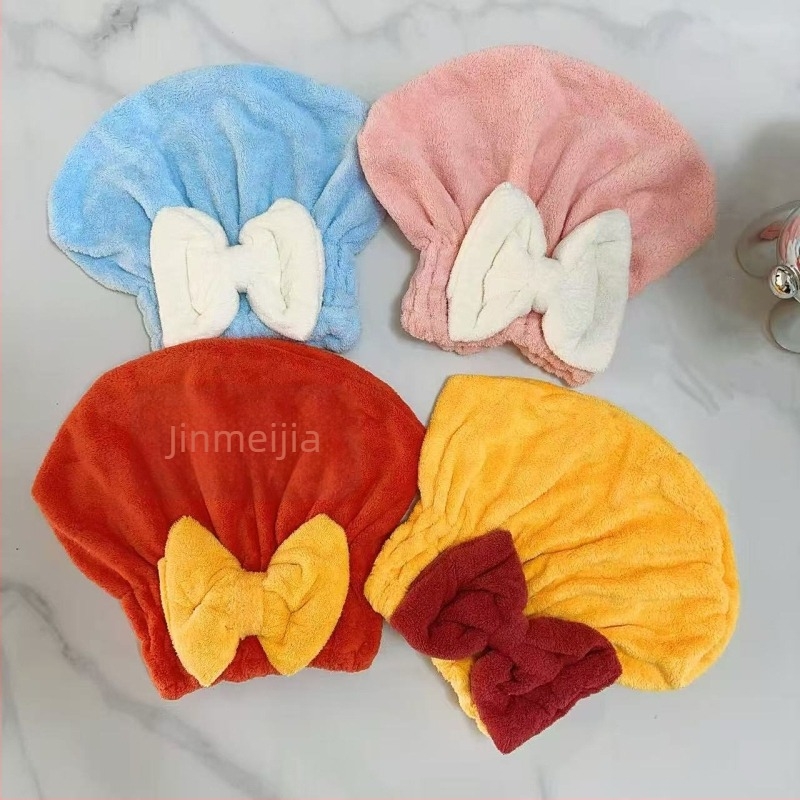 Bonetă de uscat păr din velur, funda în stil prințesă, moale și absorbantă, fir 150D, personalizabilă, Tissue beauty, 80-99 g