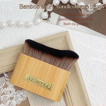 Perie pentru praf de manichiură cu mâner scurt, peri ondulate flexibile pentru curățare