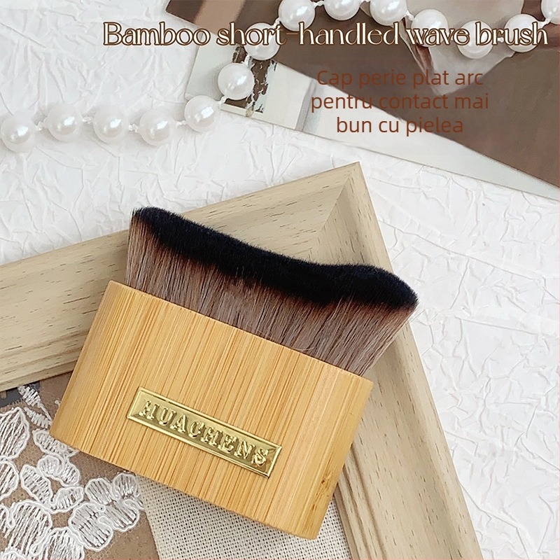 Perie pentru praf de manichiură cu mâner scurt, peri ondulate flexibile pentru curățare