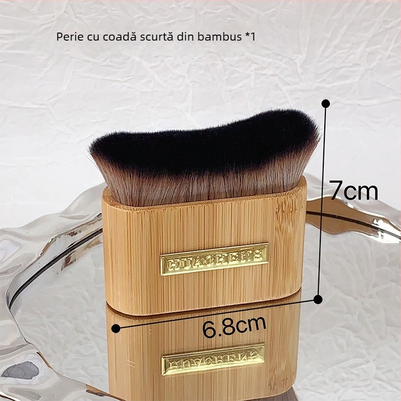 Perie pentru praf de manichiură cu mâner scurt, peri ondulate flexibile pentru curățare