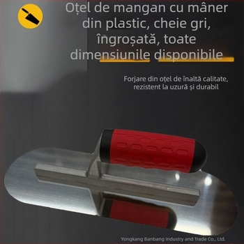 Scraper pentru chit cu cap dublu rotund, mistrie de finisare pentru beton, ciment și mortar; auto nivelant