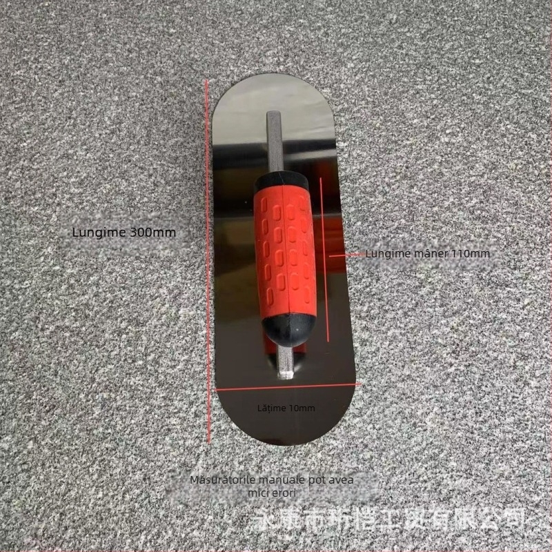 Scraper pentru chit cu cap dublu rotund, mistrie de finisare pentru beton, ciment și mortar; auto nivelant