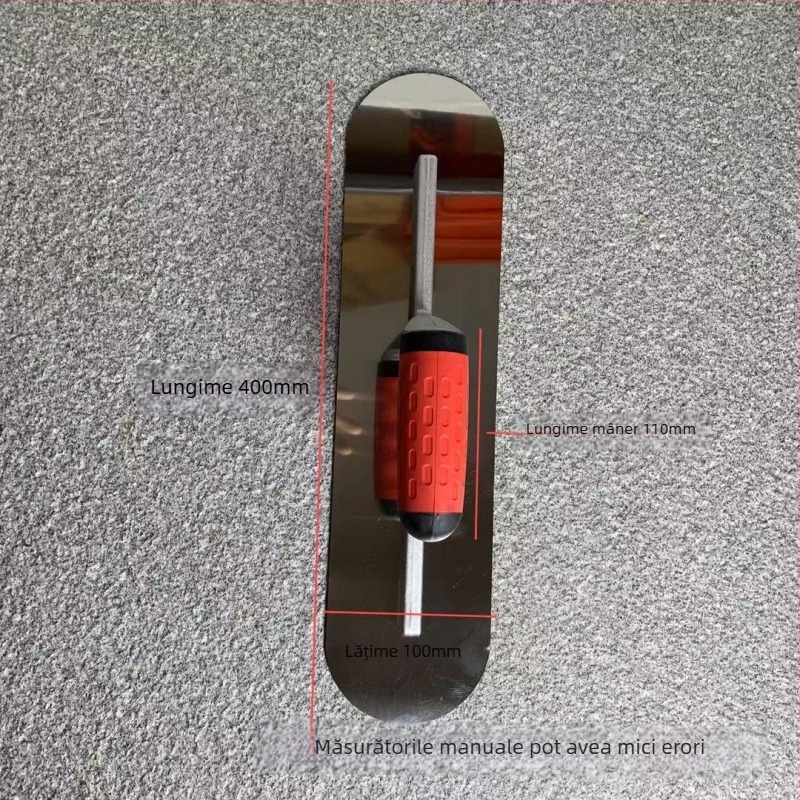 Scraper pentru chit cu cap dublu rotund, mistrie de finisare pentru beton, ciment și mortar; auto nivelant