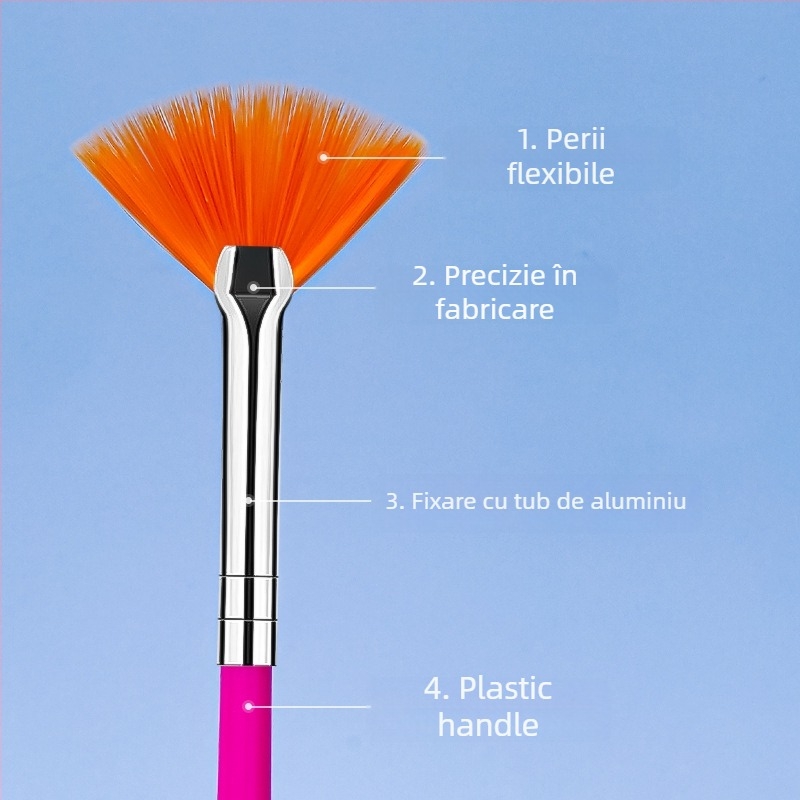 Set pensule de manichiură, 15 buc., mâner din plastic, ambalare OPP