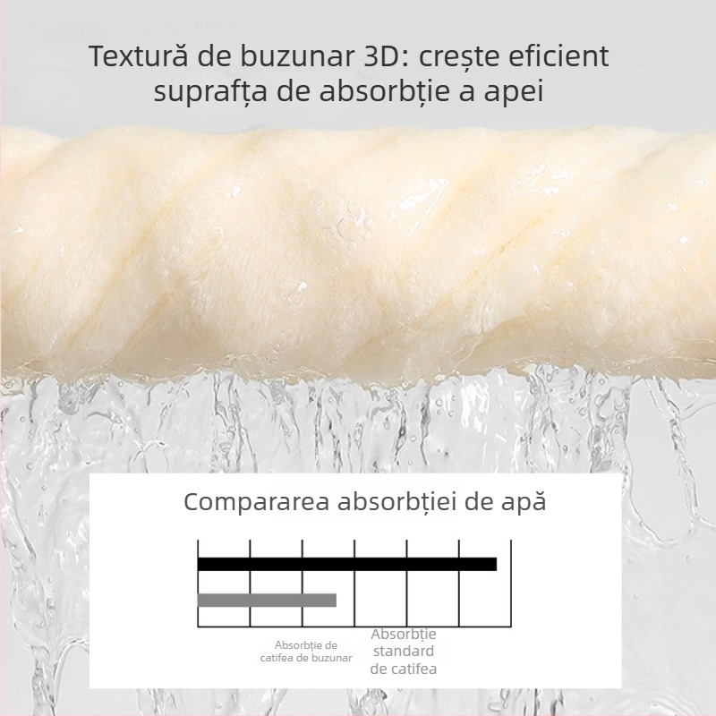 Prosop de păr din fibră ultrafină, 32 fire, greutate 100–119 g, fără scame și fără decolorare.