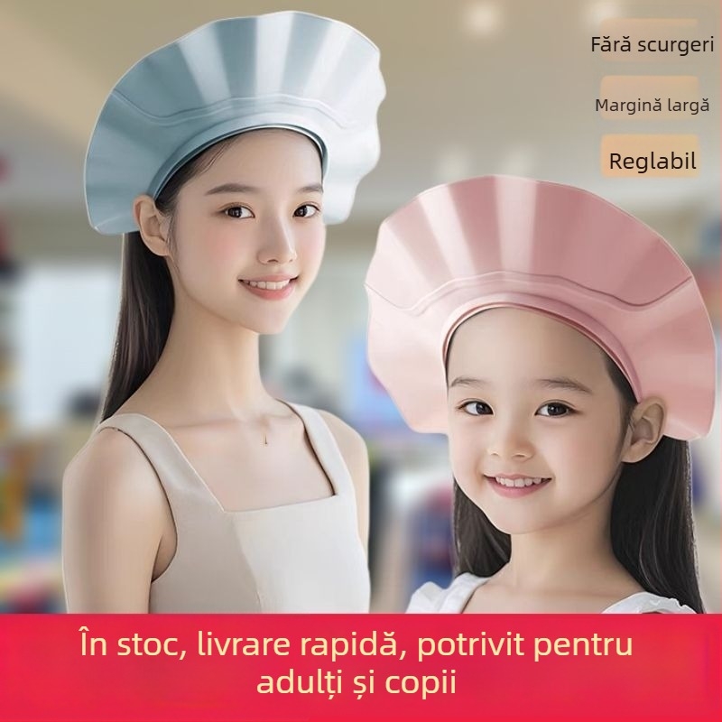 Pălărie de duș pentru adulți, protecție facială și pentru urechi, material PE, Cool Bean 64343